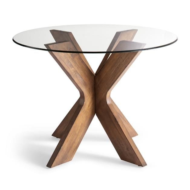 TimberGlass Corner Table